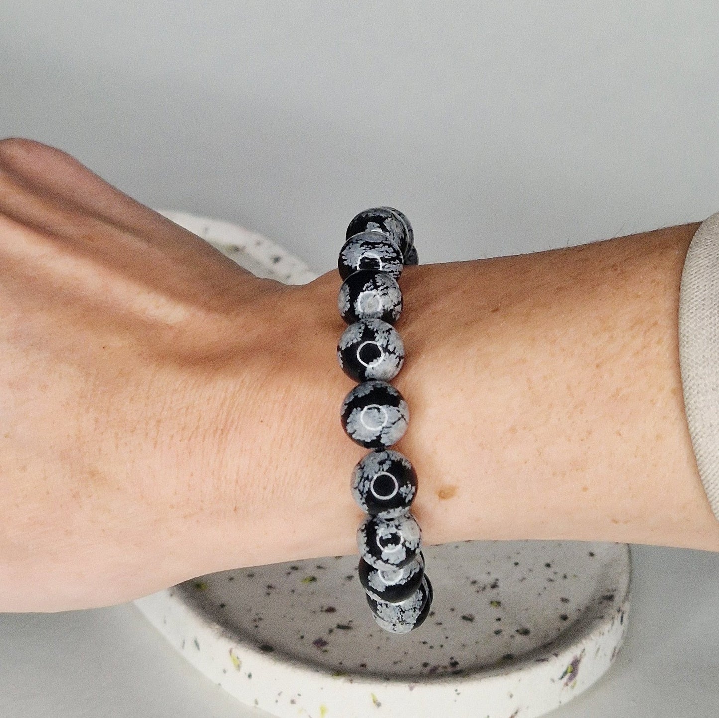 Snowflake Obsidian Bracelet