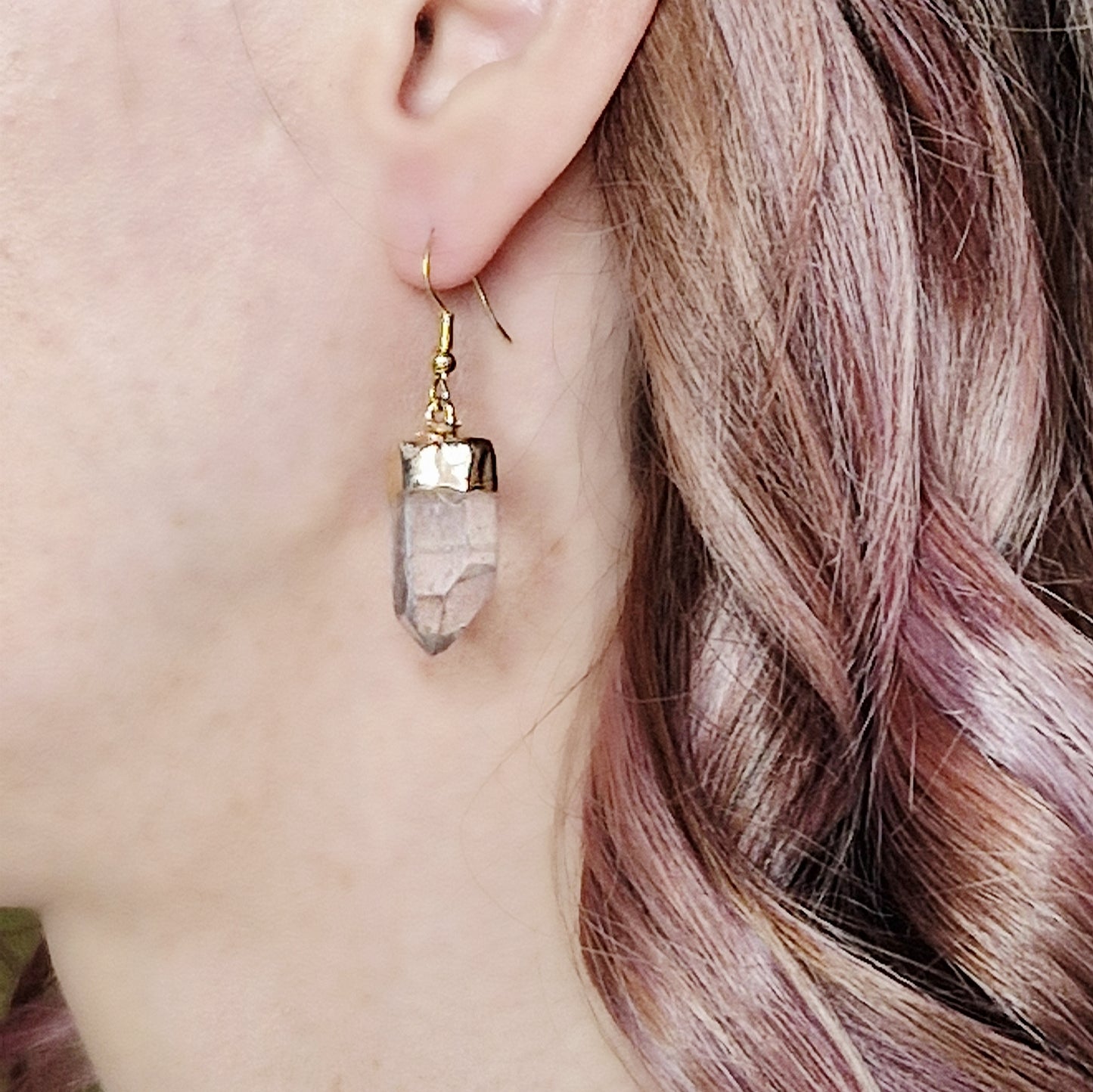 Bergkristall Goldspitze - Ohrringe
