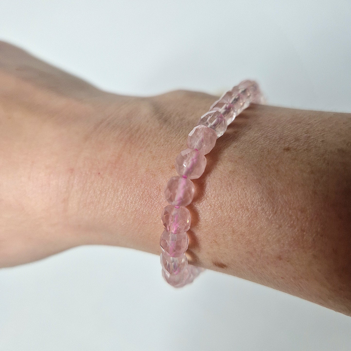 Rozenkwarts Facet Armband