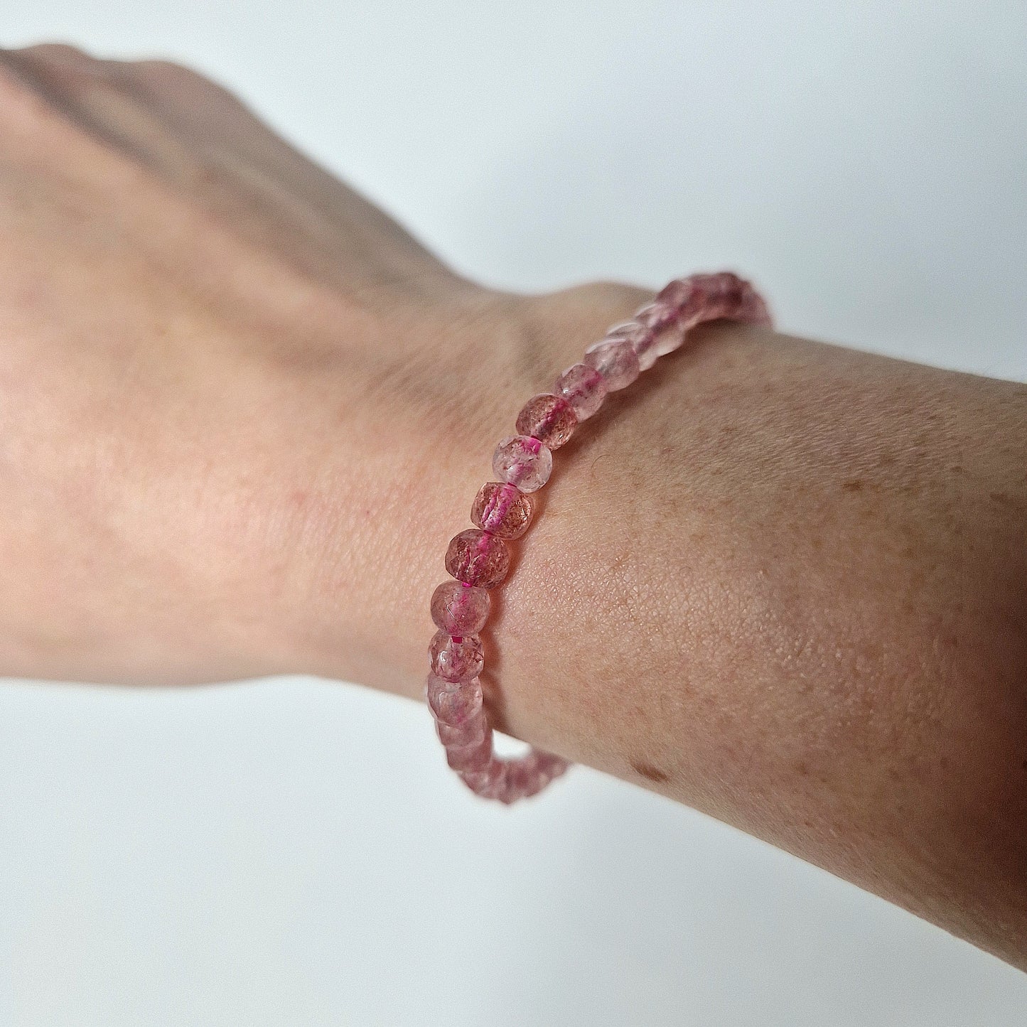 Strawberry Quartz Faceted Bracelet
