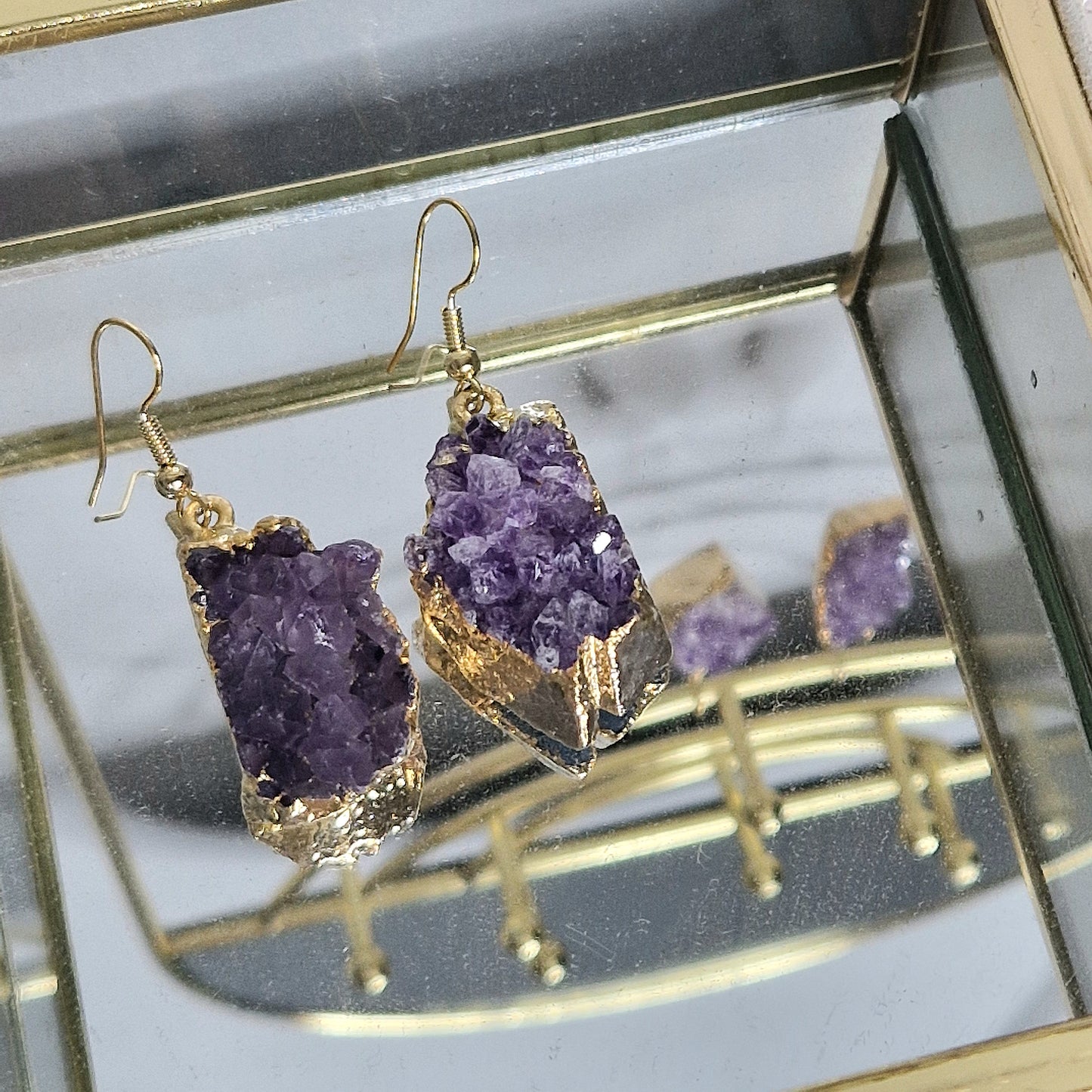 Amethyst Cluster Earrings