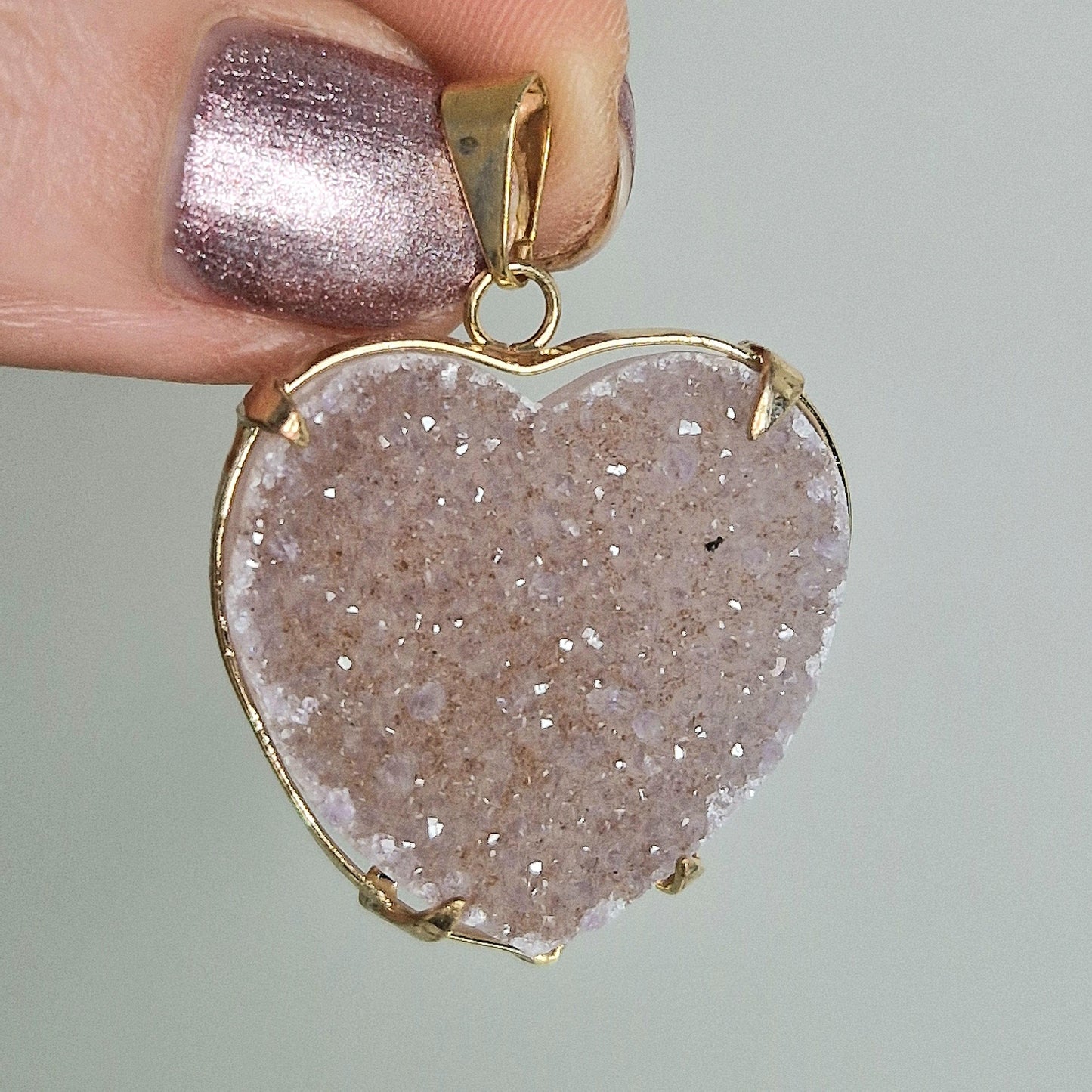 Rainbow Amethyst Heart Pendant