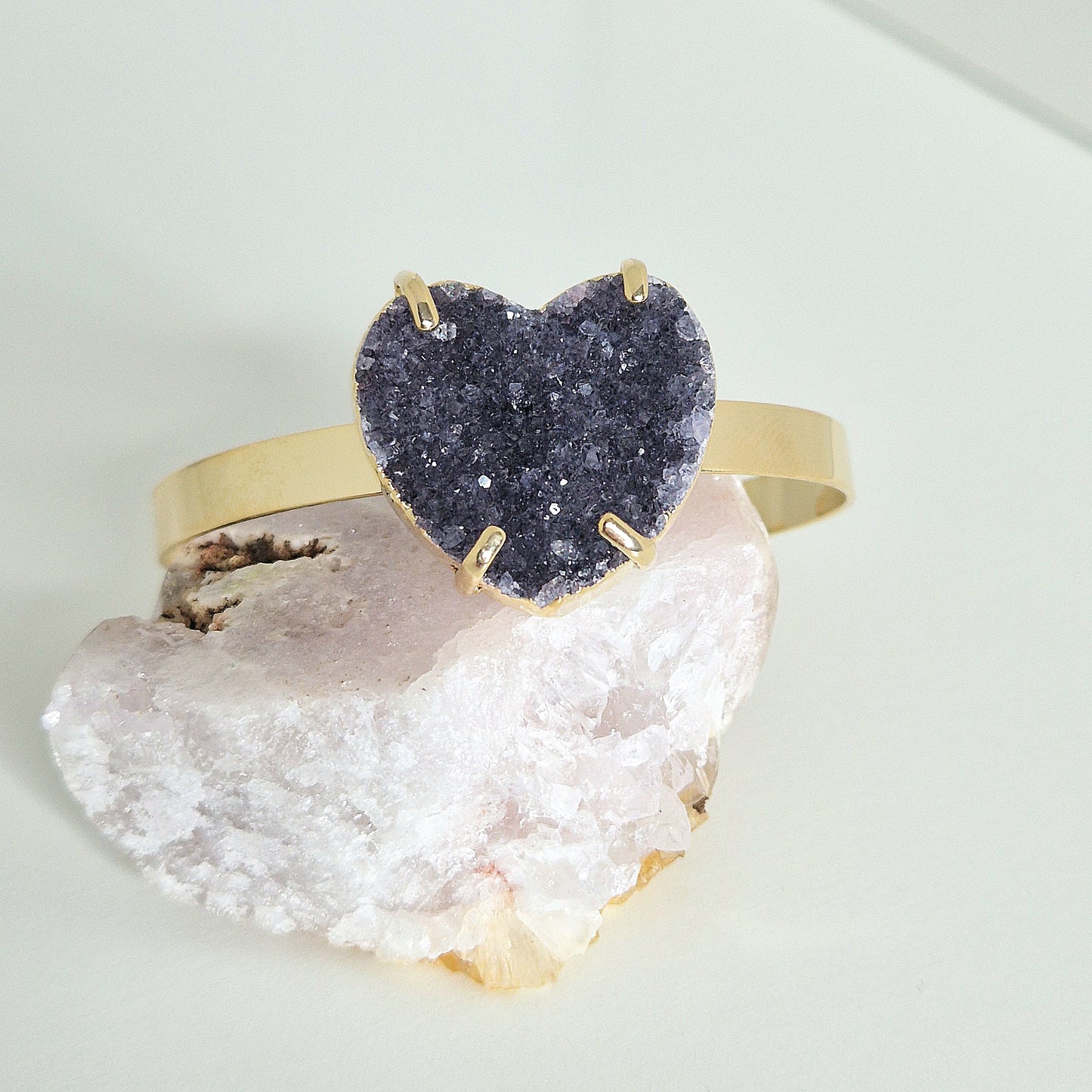 Rainbow Amethyst Bracelet - Heart