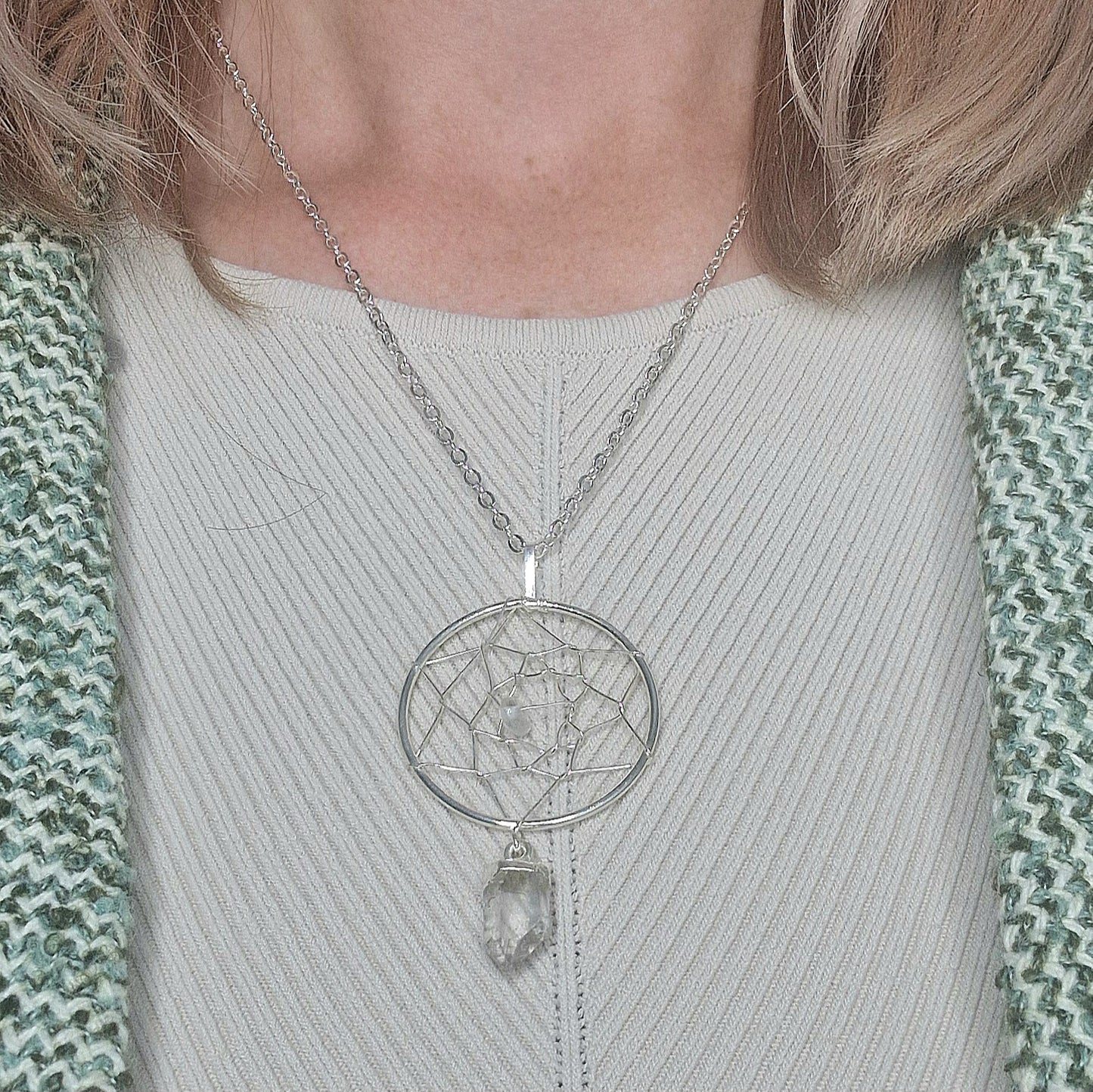 Dromenvanger ketting met Bergkristal