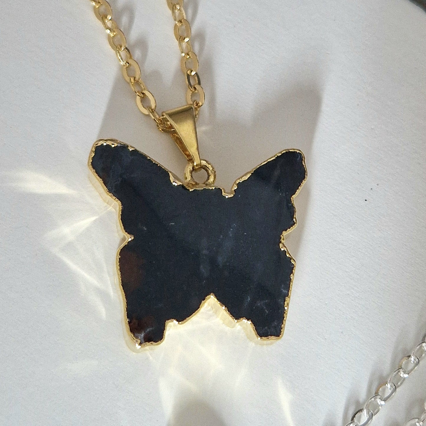 Agaat vlinder hanger met ketting