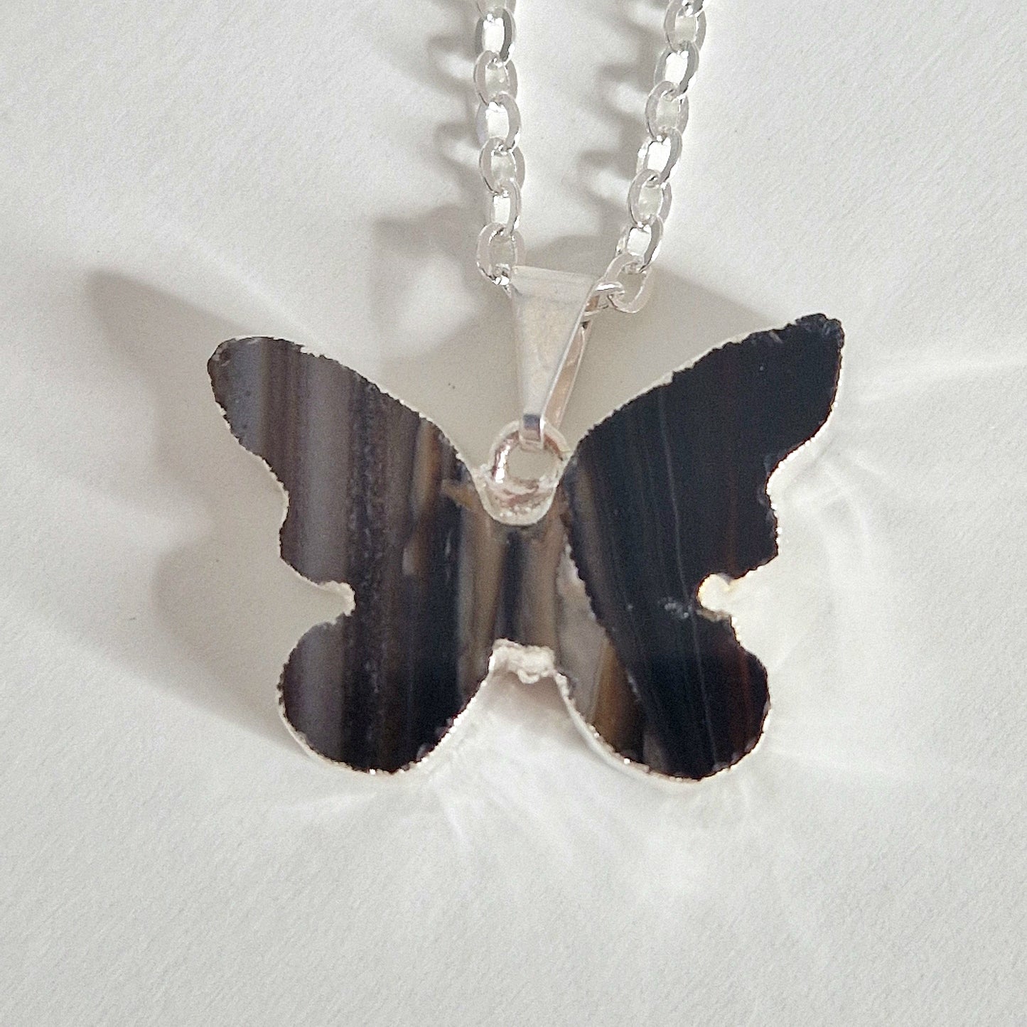 Agaat vlinder hanger met ketting