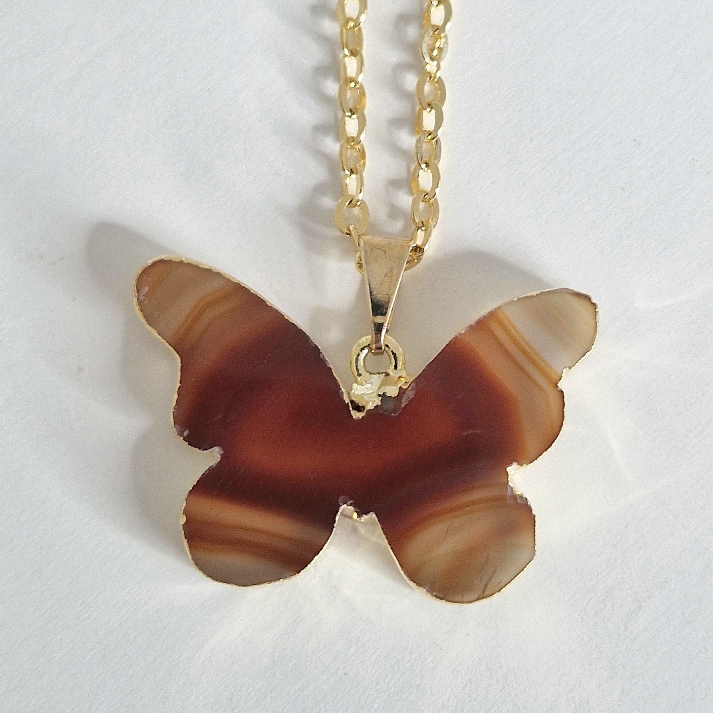 Agaat vlinder hanger met ketting