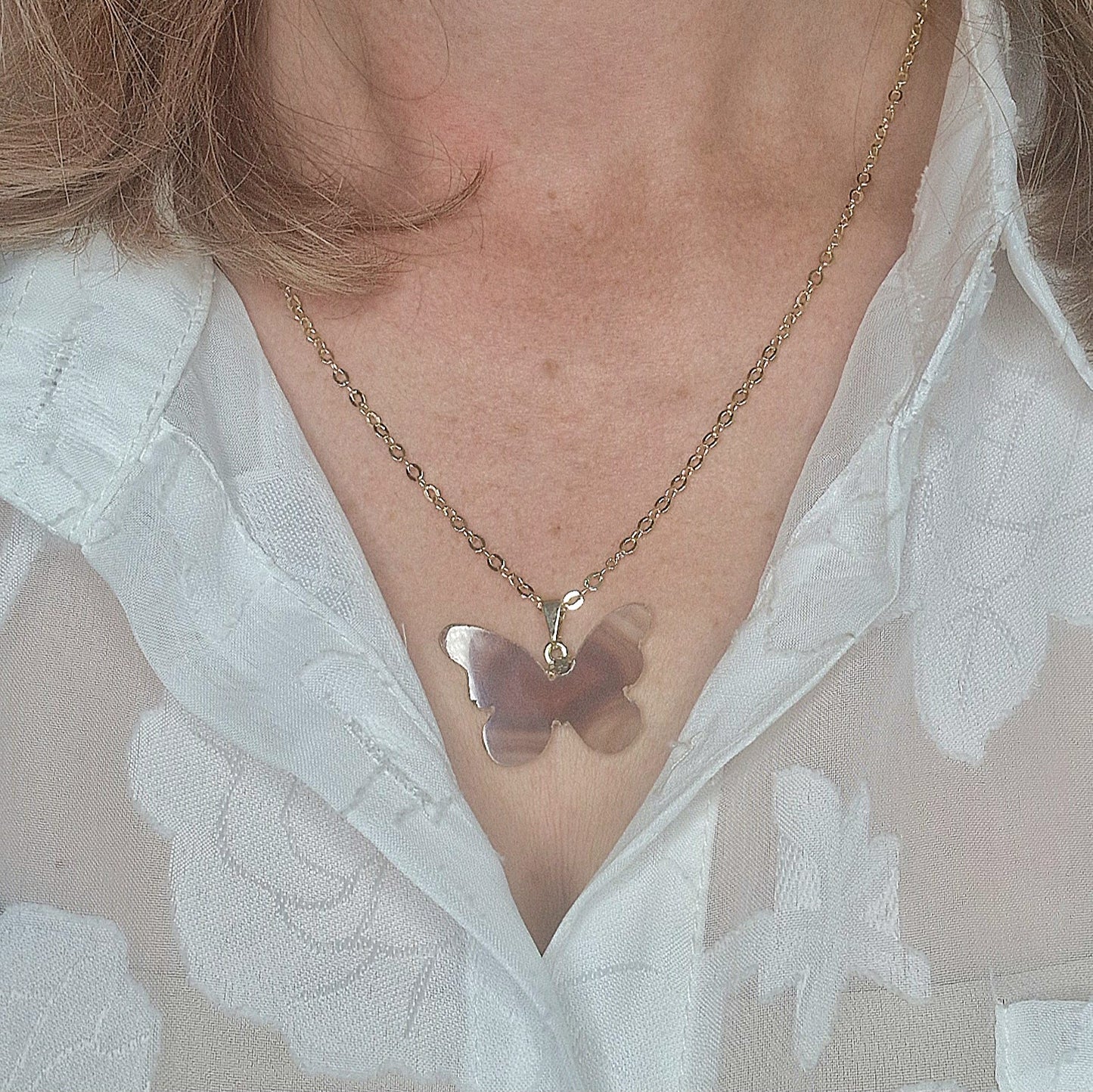 Agaat vlinder hanger met ketting