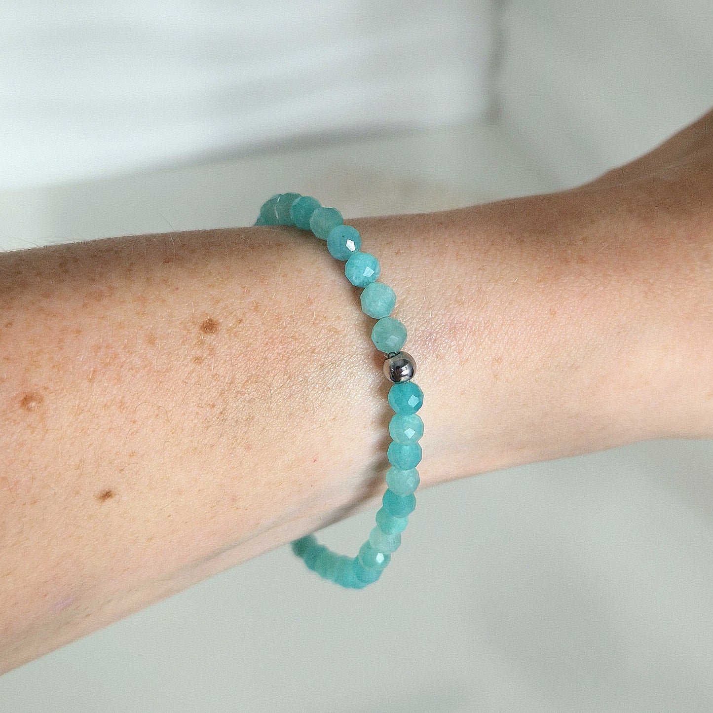 Amazoniet Gefacetteerd Armband