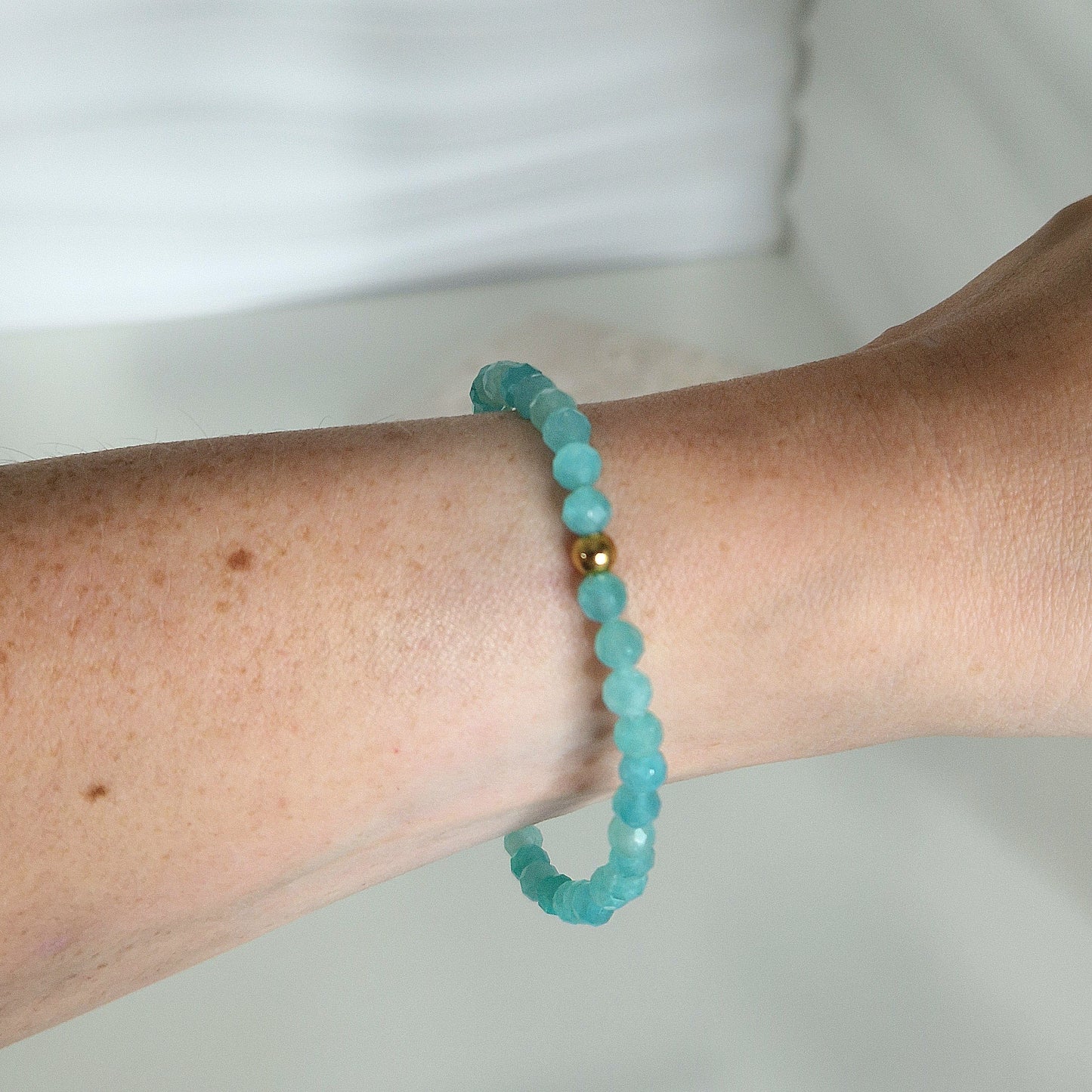 Amazoniet Gefacetteerd Armband