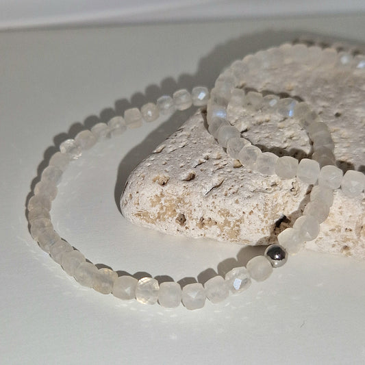 White Moonstone Faceted Bracelet