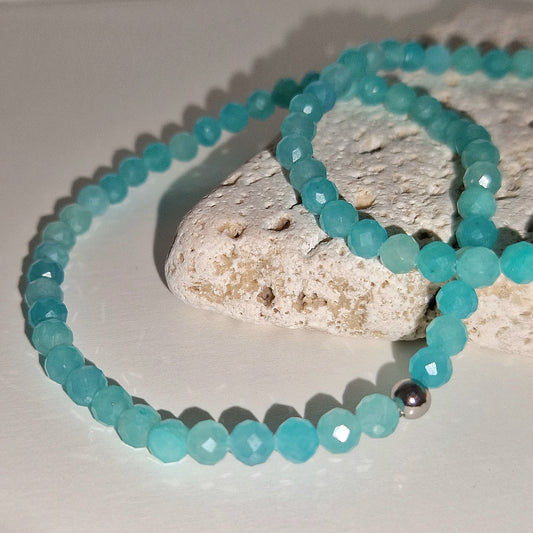 Amazoniet Gefacetteerd Armband