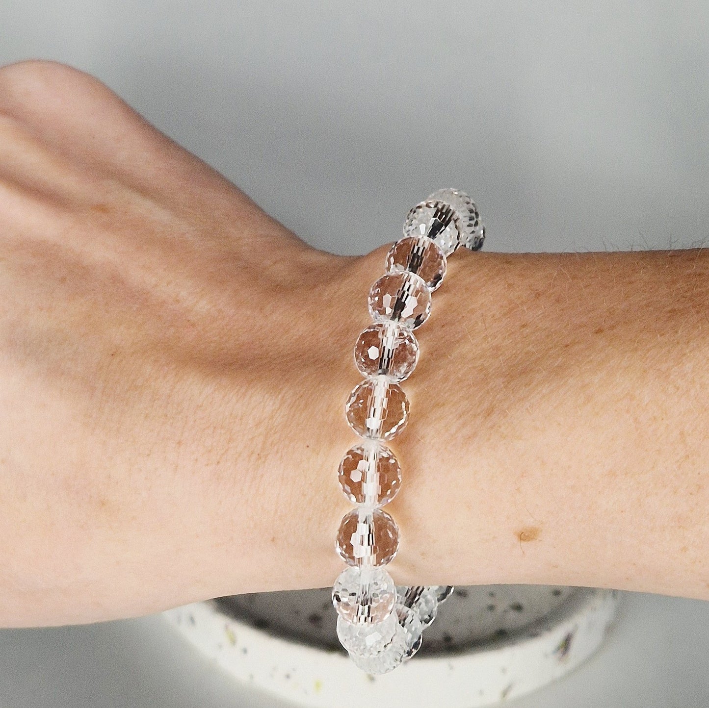 Clear Quartz Facet Bracelet