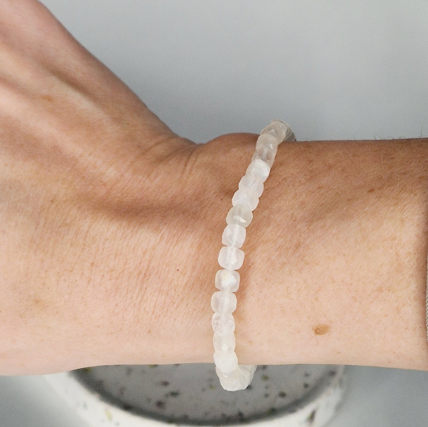 White Moonstone Facet Bracelet