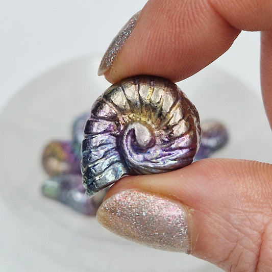 Bismuth Ammonite Carving