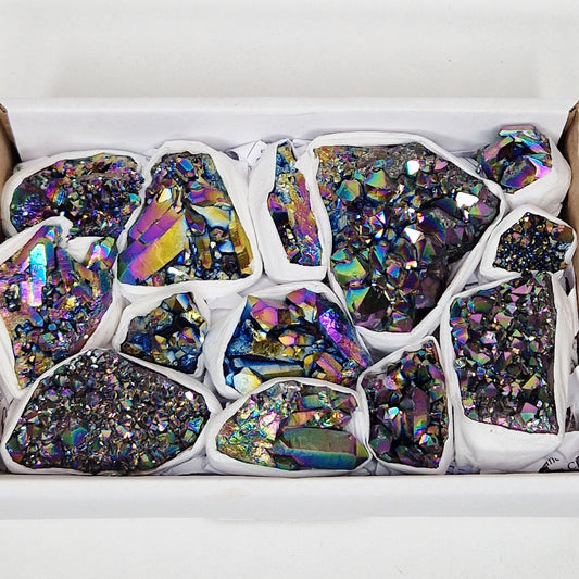 Titanium Aura Quartz Cluster