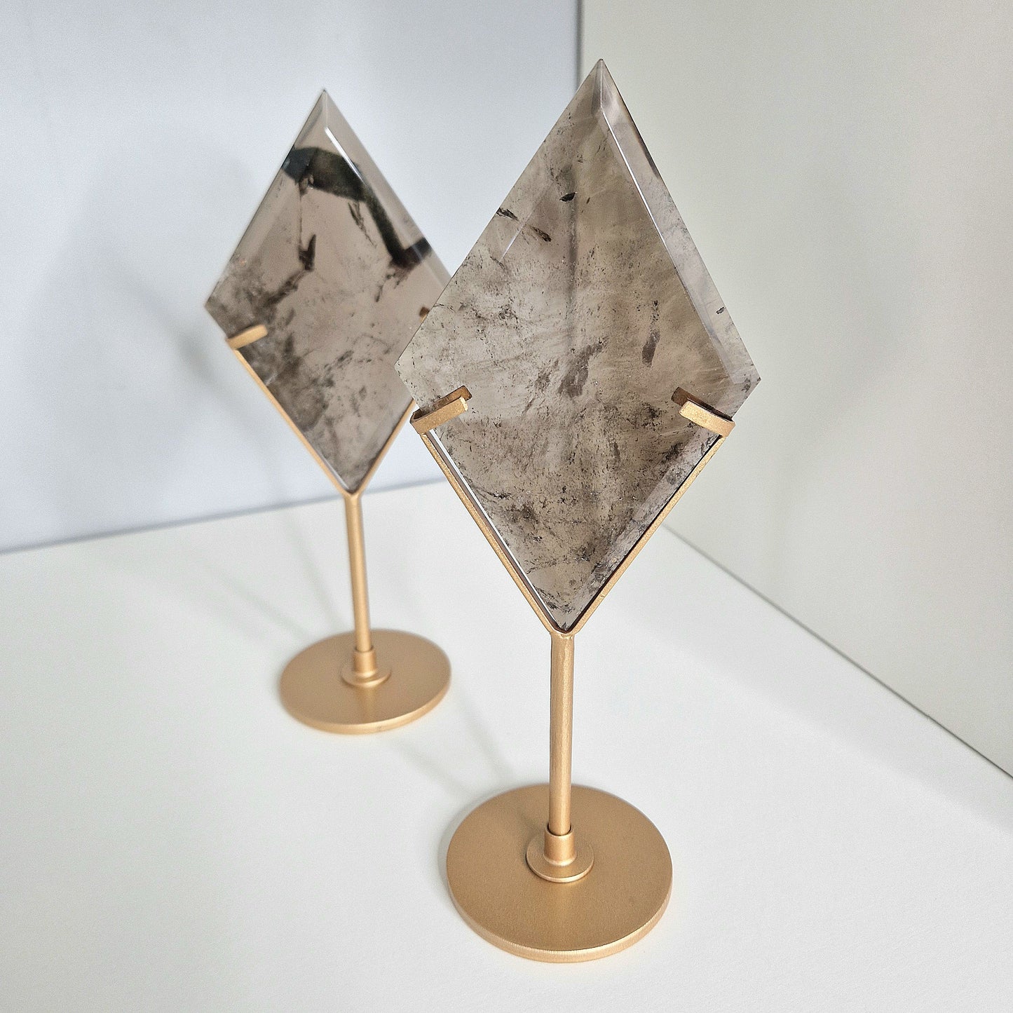 Smoky Quartz Diamond on Holder