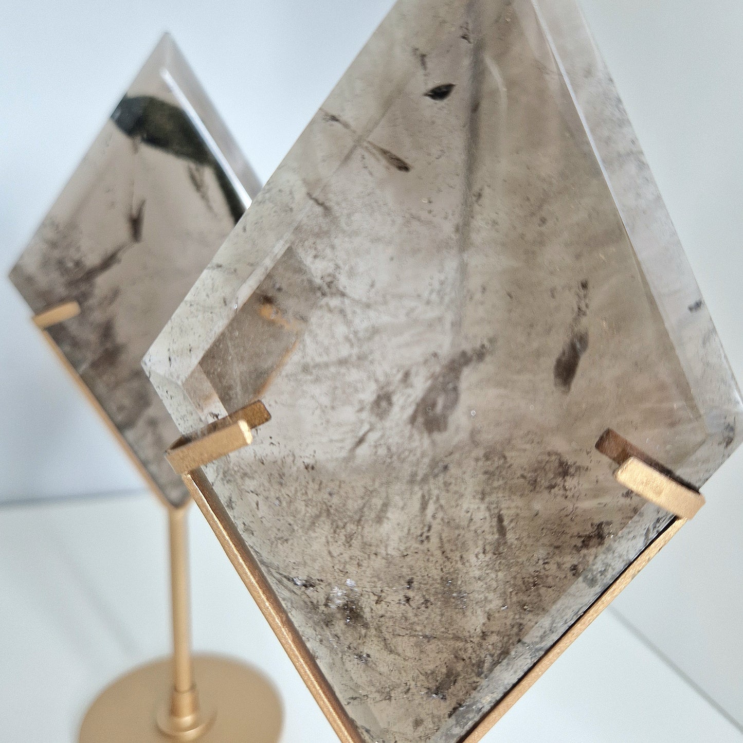 Smoky Quartz Diamond on Holder