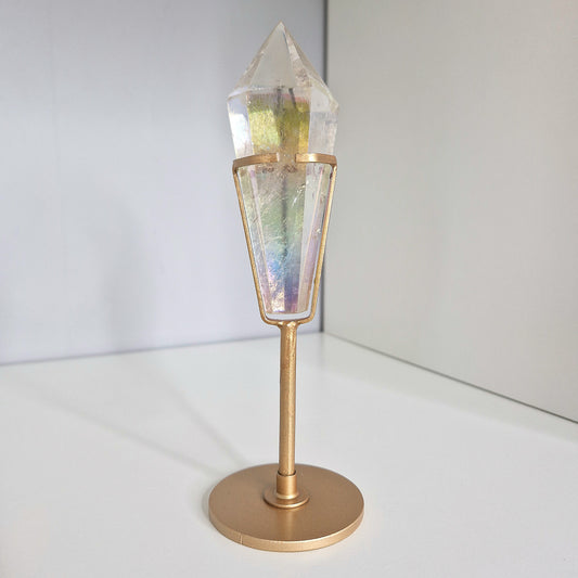 Aura Kwarts scepter op houder